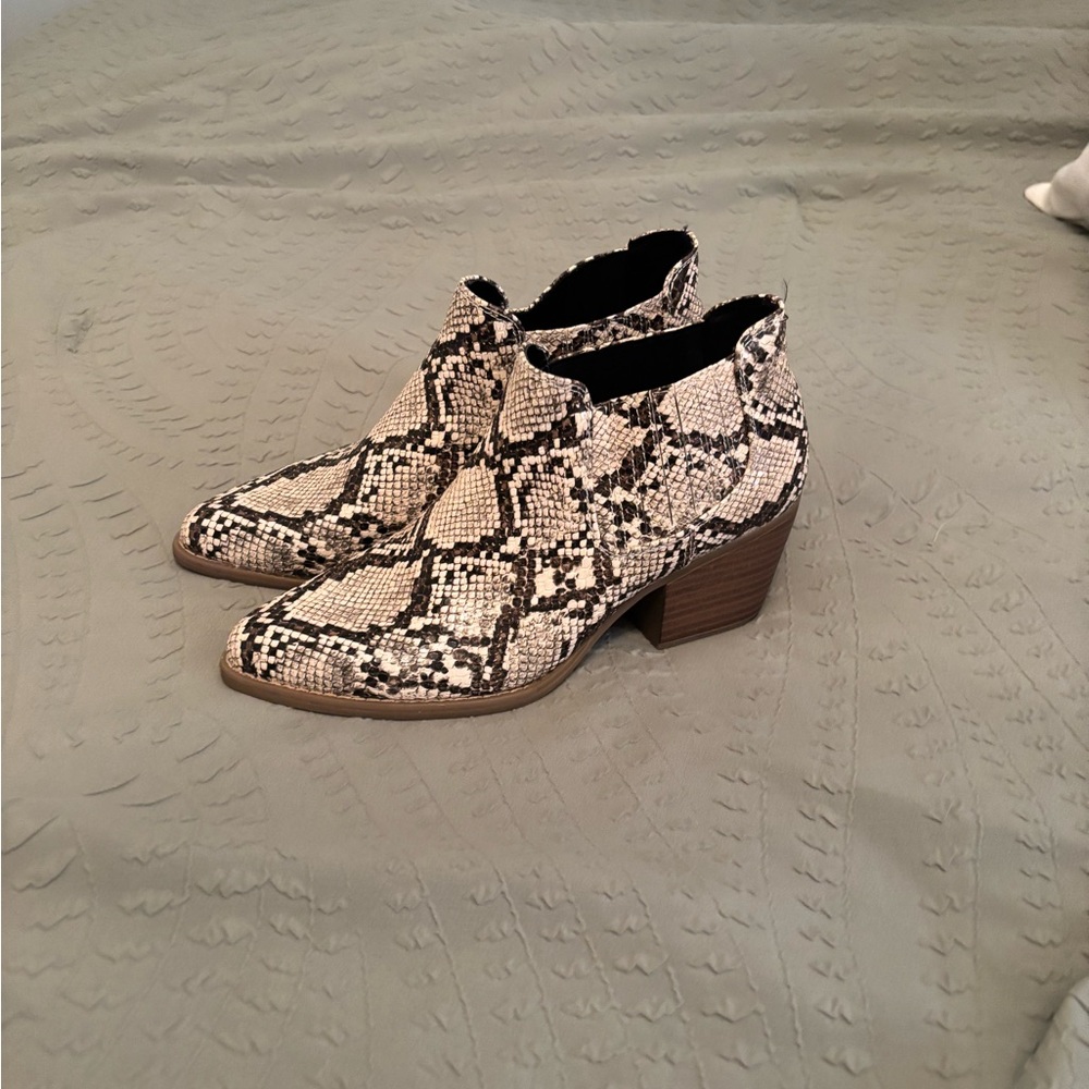 Snakeskin Ankle Booties